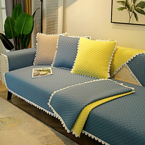 四季通用沙发垫套罩防猫抓靠垫座垫盖布夏季棉麻坐垫靠背巾防滑布