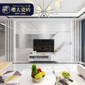 樱太 电视背景墙瓷砖 现代简约客厅微晶石影视墙边框套餐机械力量