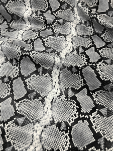 美式黑白蛇皮蟒蛇纹涂层挺阔时装面料 性感厚款设计师手工diy布料