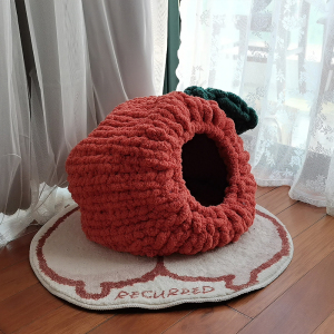 猫尾巴纱手工编织封闭猫窝丑橘猫窝萌宠窝仓鼠窝兔子窝材料送教程