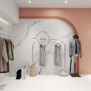 简约3d立体仿大理石壁纸美容院女装服装店直播间客厅卧室背景墙纸