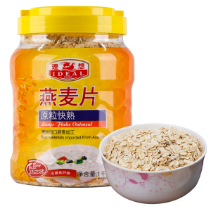 理想原粒快熟燕麦片快煮早餐冲饮麦片五谷杂粮罐装 1000g