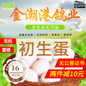 30枚无抗初生鸽蛋金潮港新鲜白鸽蛋土鸽蛋孕婴童农家散养飞鸽子蛋