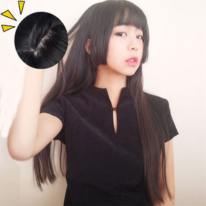 韩国假发女三刀平刘海长直姬发式水母逼真黑蓬松二次元cos 毛日常