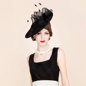 【礼遇价】ee 春夏上新 欧美时尚正装小礼帽 优雅贵妇麻纱帽