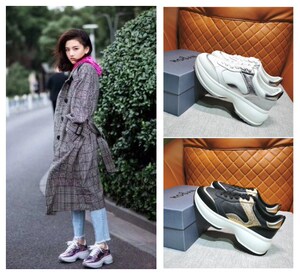 宋祖儿张天爱明星同款厚底面包鞋h时尚松糕底小白鞋女增高运动鞋