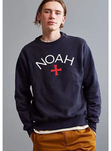 潮牌noah初代十字架印花经典款男女加绒圆领套头休闲卫衣