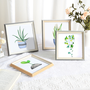 小清新正方形相框摆台相册摆件油画棒简约作品保存儿童小画框挂墙
