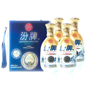 山西杏花村汾酒集团出品 汾牌1952清香型高度白酒53度475ml*4瓶