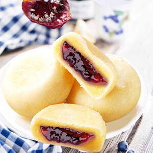 三只松鼠流心蓝莓饼500g一斤整箱12枚水果夹心糕点小吃休闲零食