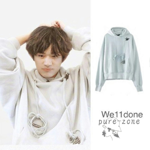 国现we11done20ss新品welldonelogo易烊千玺系铁环口袋帽衫卫衣