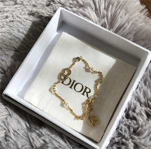 21镶钻代购dior迪奥手链cd星星新款双层手环珍珠女情侣七夕送礼