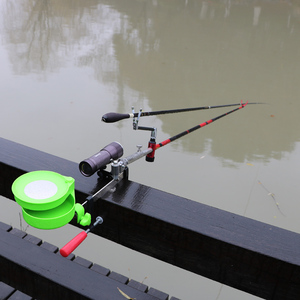 万向不锈钢桥钓炮台钓鱼支架 带饵盘接口 可升级万向角度可调灯座