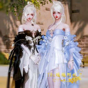 剑网3剑三黑玲珑 蓝玲珑盒子 飞天 下棋 旗袍盒子白发黑发扇子伞