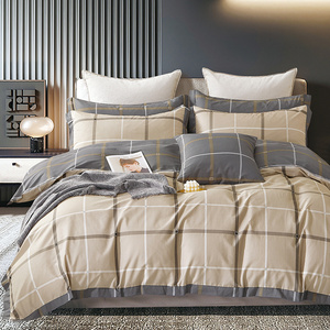 床上四件套纯棉全棉100高档床品套件被套床笠款高级感现代轻奢风