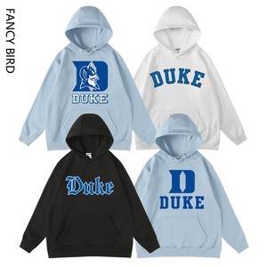 学院文艺美国篮球名校杜克大学duke秋冬加绒套头连帽卫衣帽衫男女