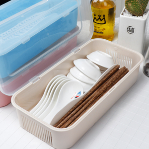 筷子筒筷子笼筷子盒架桶塑料吸管勺子刀叉带盖沥水托餐具收纳家用