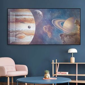 星球挂画宇宙星空星系太阳系餐厅客厅背景墙装饰画设计工作室壁画
