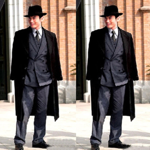 黄晓明同款风衣 男士中长款上海滩小马哥披风休闲大衣 许文强大码