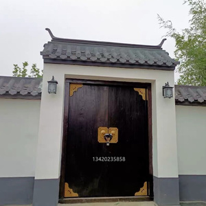 实木庭院大门榆木大门别墅进户围墙大门会所农村庄祠堂大门原木门