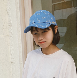ins日系软妹小清新可爱猫咪学生鸭舌帽春夏适合短发棒球帽女情侣