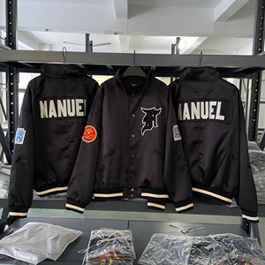 正确版fog第五季徽勋章袖章刺绣飞行夹克黑色圆教练棒球服高街男