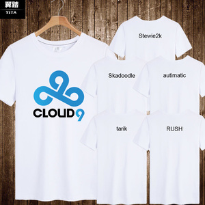 Cloud9战队短袖T恤衫队服CSGO游戏半袖男女C9比赛服反恐精英衣服