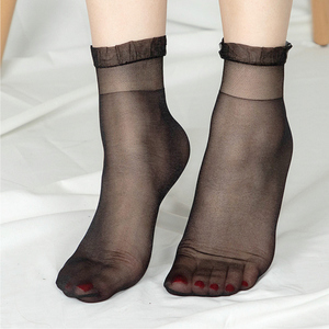 包邮3双装日系珠光亮丝丝光甜美超薄花边堆堆袜短丝袜女短筒袜子