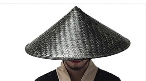 姜太公钓鱼斗笠帽绿蓑衣帽子 汉服古装帽子