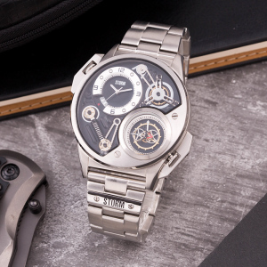 storm英伦风暴手表男 双时区多功能指针石英表dualtron black lhr