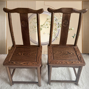 鸡翅木小椅子红木官帽椅家用实木靠背椅休闲餐椅木质儿童座凳包邮