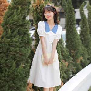 14漂亮气质女孩初中学生12-15岁甜美少女大童13夏装短袖连衣裙16