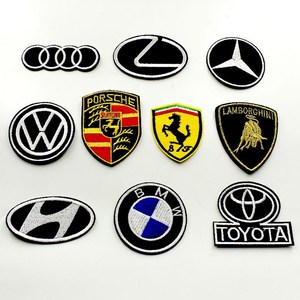 汽车标志布贴补丁贴衣服裤子装饰贴花带背胶贴布奔驰宝马多种标贴