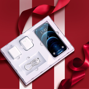 适用于苹果12礼盒套装12promax数据线 插头 耳机mini 钢化膜12pro充电