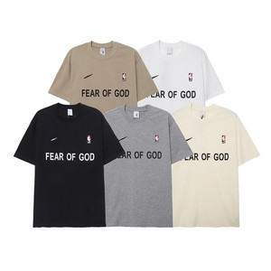 fog fear of god第七季主线三方联名nba高街男女宽松字母短袖t恤