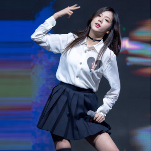 blackpink六周年爱豆演出打歌服jisoo金智秀同款半身百褶短裙子夏