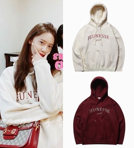 林允儿同款jnss韩国正品代购jeunesse设计师品牌logo连帽套头卫衣