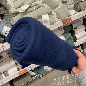 IKEA宜家宝勒迈休闲毯空调毯沙发防脏毯子沙发巾办公室午休毯蓝色