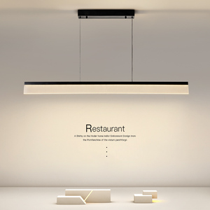 一字吊灯极简轻奢护眼led灯厨房现代简约茶室吧台餐厅灯具长条灯