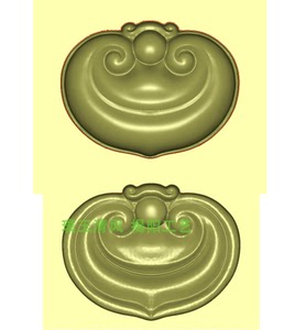 电脑端精雕图浮雕图灰度bmp玉雕图jdp 花件如意头 灵芝 2如意锁