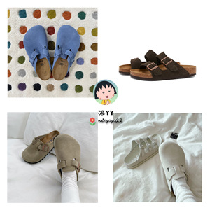 沙色现货 Birkenstock 勃肯 Boston Arizona 宽版 半包 绑带 拖鞋