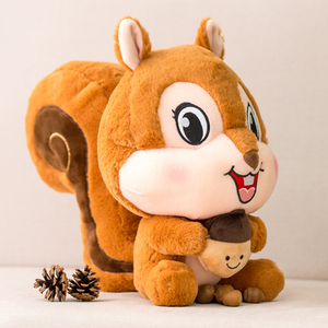 可爱小松鼠公仔毛绒玩具仿真松鼠玩偶布娃娃女孩超萌儿童生日礼物