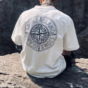 正品现货stone island石头岛t恤背后印花大圆标休闲圆领情侣短袖