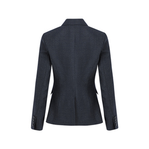 landi/蓝地小格纹单排收腰套装西服blvqt433s00