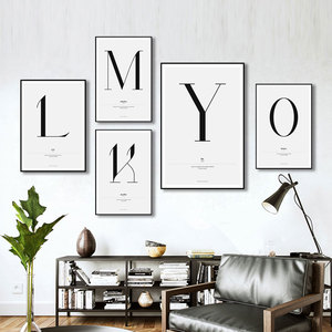 英文字母装饰画客厅卧室简约北欧创意挂画外语学校英语教室壁画