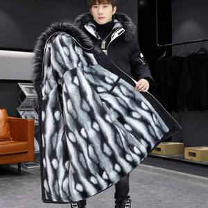 派克棉服男款冬季韩版潮流休闲宽松加绒加厚中长款羊羔绒棉衣外套
