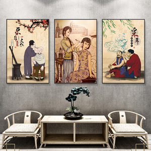 采耳馆背景墙文化耳烛中耳墙面壁画足疗炎中医养生美容院装饰挂画