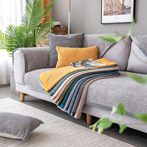 冬季毛绒沙发垫灯芯绒防滑客厅坐垫子四季通用现代简约北欧风定做