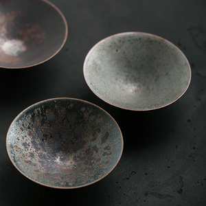 日本陶艺名家古川刚手工作品 天目盏 斗笠杯建盏茶盏酒盅日式茶具