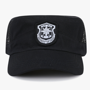 作训帽男保安帽子夏天黑色特勤平顶战术大脸65cm大头围网眼网帽